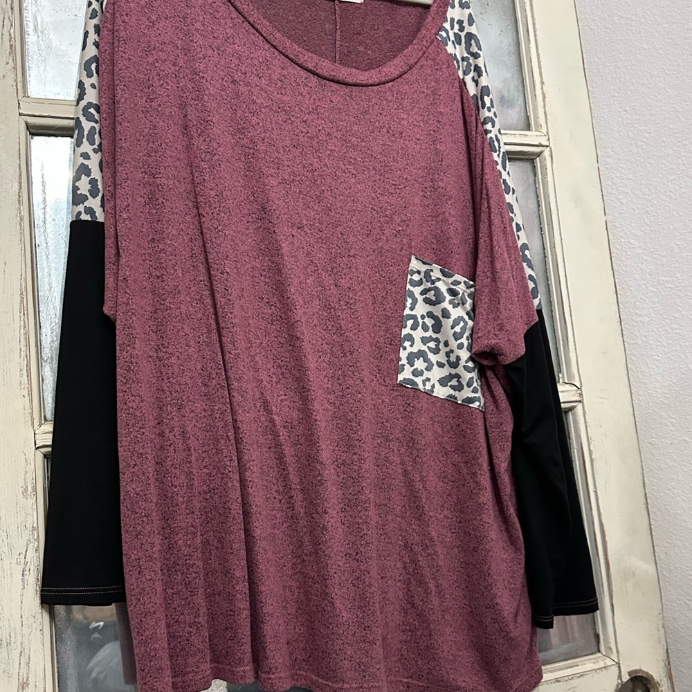 Boxy Pink Long Sleeve Relaxed Tee